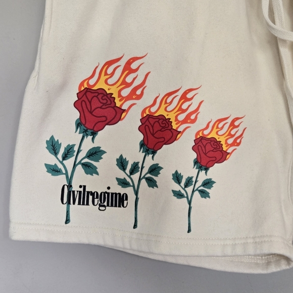 Civil Regime Limited Edition Sweat Shorts Cream Streetwear Urban Hip Hop Size XL - Picture 5 of 9